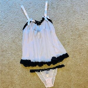 Pink and black Victoria secret lingerie set